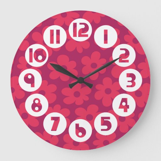 Blumenuhr Große Wanduhr (Vorderseite)