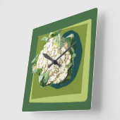 Blumenuhr Quadratische Wanduhr (Winkel)