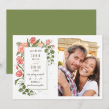 Blumenumarmung Save-the-Date-Fotokarte
