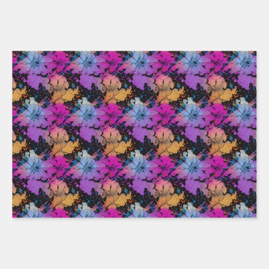 Blumenumhüllungspapier - Schöne Abstrakte Blume Geschenkpapier Set (Vorderseite 3)