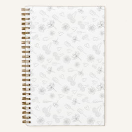 Blumenumriss-Notizbuch Notizblock