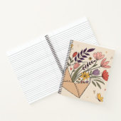 Blumenumschlag mit Frühlingsblumen und Schmetterli Notizblock (Innenseite)