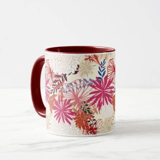 Blumenuntergrund 3 tasse (Vorderseite Links)