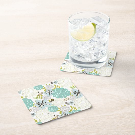 Blumenuntergrund 5 rechteckiger pappuntersetzer (Vor Ort)