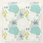 Blumenuntergrund Glasuntersetzer (Vorderseite)