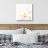 Blumenuntergrund mit Aquarellfarben-Blume Leinwanddruck (Insitu (Schlafzimmer))