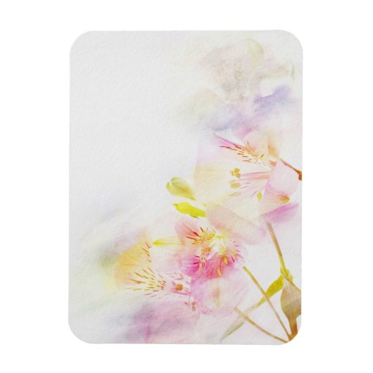 Blumenuntergrund mit Aquarellfarben-Blume Magnet (Vertikal)