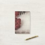 Blumenuntergrund mit Papierverschluss Post-it Klebezettel (Auf Schreibtisch)