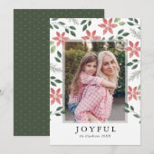 Blumenurlaub, Weihnachts-Fotokarte Feiertagskarte (Vorne/Hinten)
