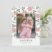 Blumenurlaub, Weihnachts-Fotokarte Feiertagskarte (Stehend Vorderseite)