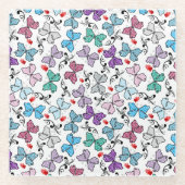 BlumenValentinsgruß-Muster Glasuntersetzer (Vorderseite)