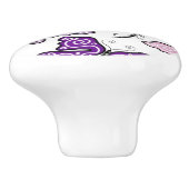 BlumenValentinsgruß-Muster Keramikknauf (Seitenansicht)