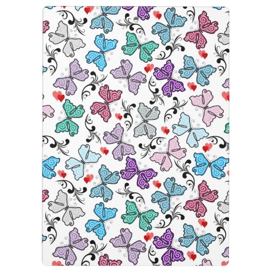 BlumenValentinsgruß-Muster Klemmbrett (Rückseite)