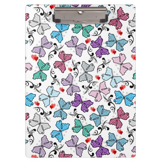 BlumenValentinsgruß-Muster Klemmbrett (Vorderseite)