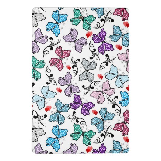 BlumenValentinsgruß-Muster Mini Klemmbrett (Rückseite)