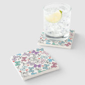 BlumenValentinsgruß-Muster Steinuntersetzer (Seitenansicht)