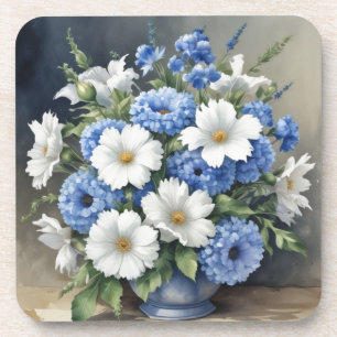 Blumenvase Elegante Aquarellmalerei Getränkeuntersetzer
