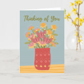 Blumenvase "Ich denke an Dich" Karte (Gelbe Blume)