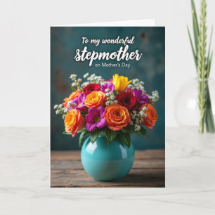 Blumenvase in Tealgrün Muttertags-Karte Karte
