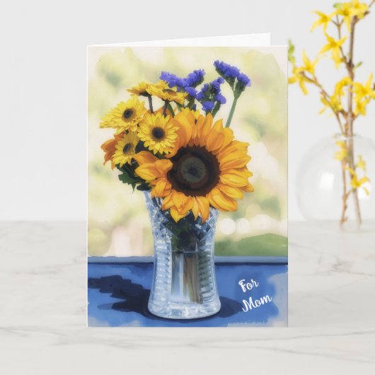 Blumenvase Kunst Sonnenblume Muttertag Karte (Gelbe Blume)