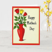 Blumenvase Muttertagskarte Karte (Gelbe Blume)