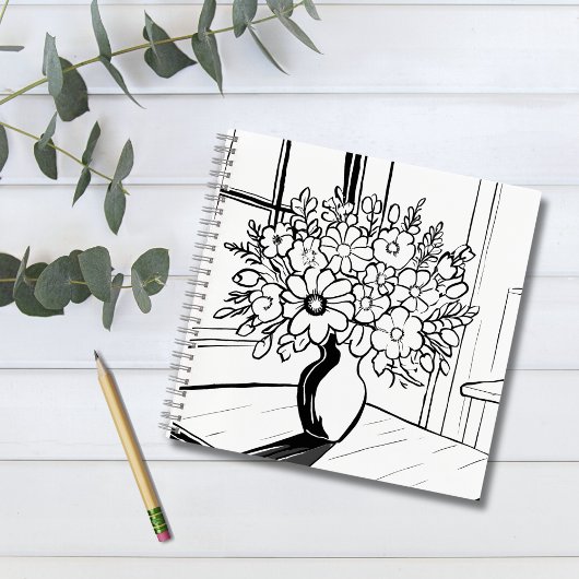 Blumenvase Notizblock