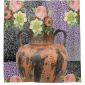 Blumenvase rosa Duschvorhang (Vorderseite)