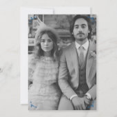 Blumenvase Rustikales Whimsisches Sketch Blaues Fo Save The Date (Rückseite)