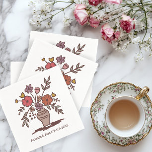 Blumenvase Sketch CUSTOM Hochzeitsstiftung Verlobu Serviette