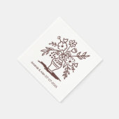 Blumenvase Sketch CUSTOM Hochzeitsstiftung Verlobu Serviette (Ecke)