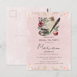Blumenvase-Teekanne Brautparty-Teeparty-Einladung Postkarte
