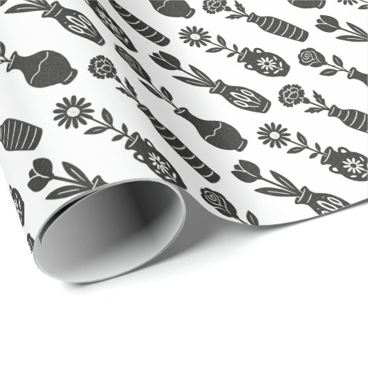 Blumenvasen Geschenkpapier (Rolleneckpunkt)