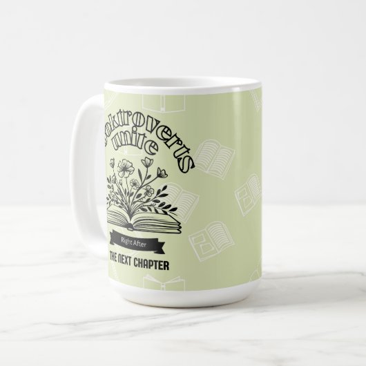 Blumenverbund "Booktroverts Unite" Kaffeetasse (Vorderseite Links)