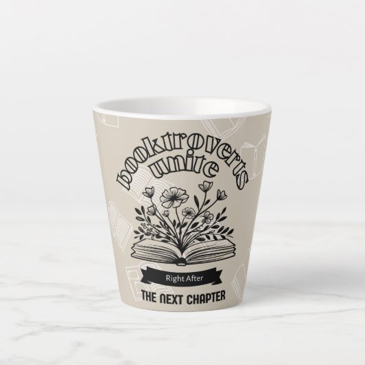 Blumenverbund "Booktroverts Unite" Milchtasse (Vorderseite)
