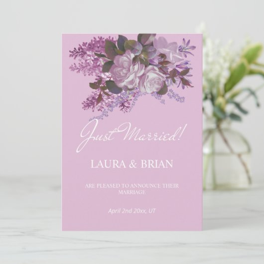 Blumenverkündung, nur verheiratete Hochzeit Einladung (Stehend Vorderseite)