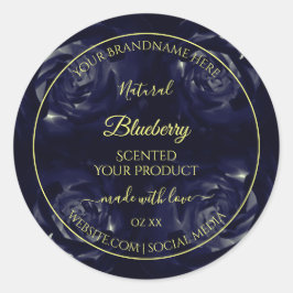 Blumenverpackungsmarken Dunkelblaue Rose Runder Aufkleber