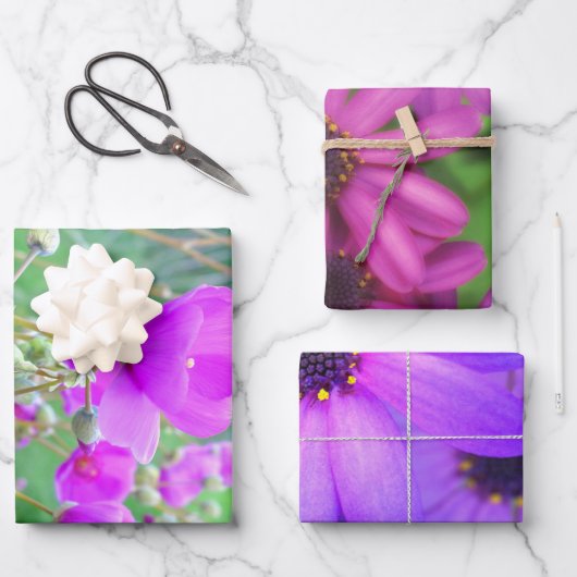 Blumenverpackungspapier Geschenkpapier Set (Vorderseite)