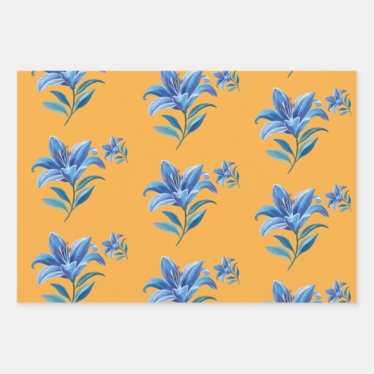 Blumenverpackungspapier Geschenkpapier Set (Vorderseite)