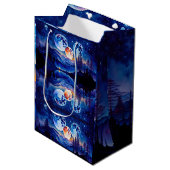 Blumenverpackungspapier Mittlere Geschenktüte (Vorderseite Schrägansicht)