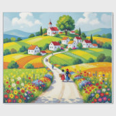 Blumenverpackungspapier Naiver Stil Geschenkpapier (Flach)