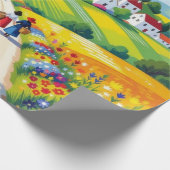 Blumenverpackungspapier Naiver Stil Geschenkpapier (Ecke)