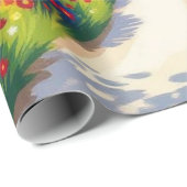 Blumenverpackungspapier Naiver Stil Geschenkpapier (Rolleneckpunkt)