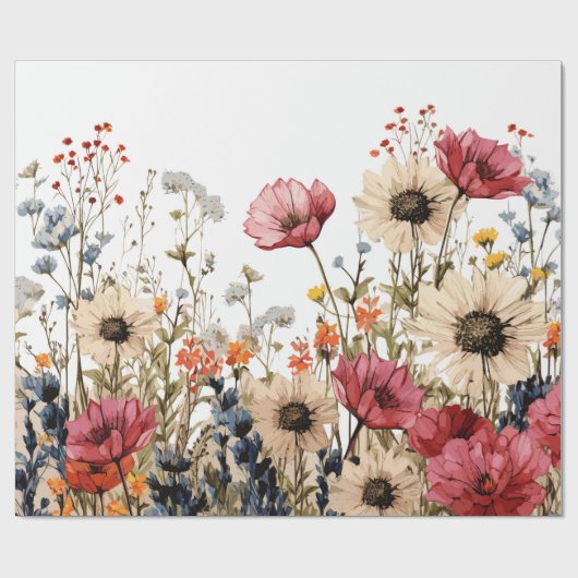 Blumenversäumung Geschenkpapier (Flach)