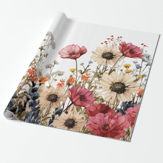 Blumenversäumung Geschenkpapier (Ungerollt)