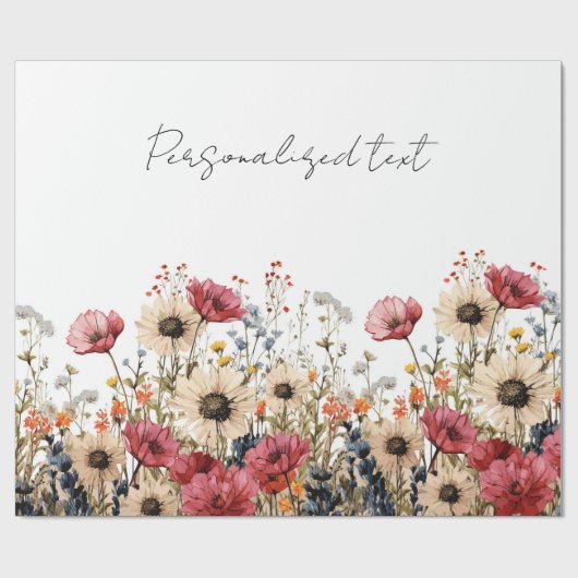 Blumenversäumung Geschenkpapier (Flach)