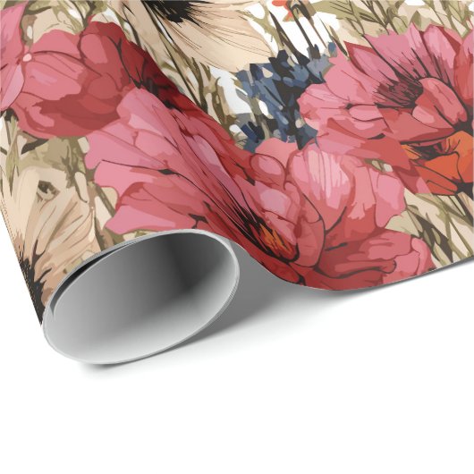 Blumenversäumung Geschenkpapier (Rolleneckpunkt)