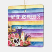 Blumenverzierung skull Dia de Los Muertos | Keramikornament (Links)