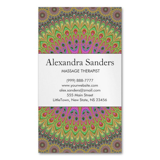 Blumenverzierungs-Mandala Magnetische Visitenkarte (Vorderseite Vertikal)