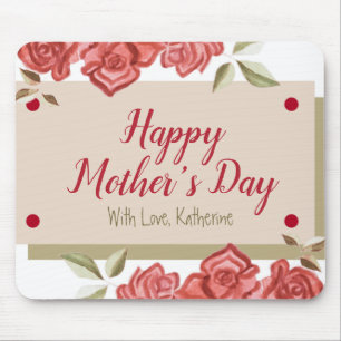 Blumenvintage Klassisch Frohen Muttertag Rose Grün Mousepad
