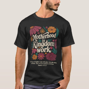 Blumenvintage-Mutterschaft Ist Königreich Arbeit M T-Shirt